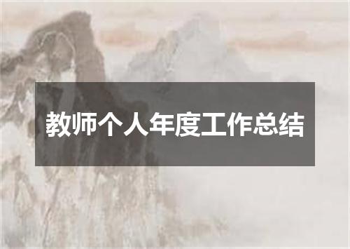 教师个人年度工作总结