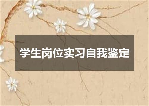 学生岗位实习自我鉴定