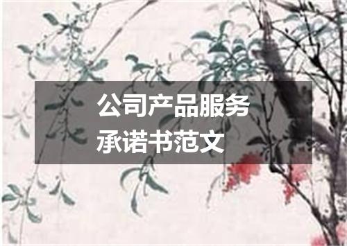 公司产品服务承诺书范文