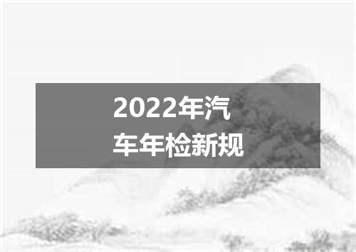 2022年汽车年检新规