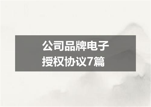 公司品牌电子授权协议7篇