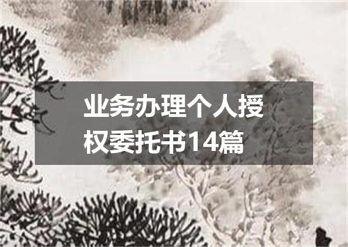 业务办理个人授权委托书14篇