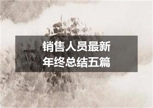 销售人员最新年终总结五篇