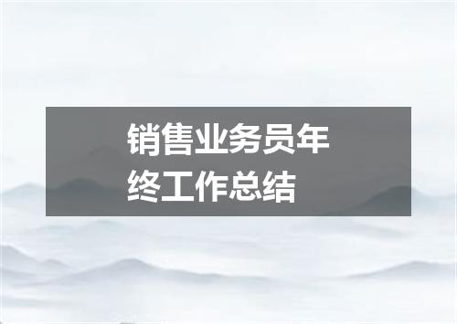 销售业务员年终工作总结