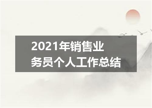 2021年销售业务员个人工作总结