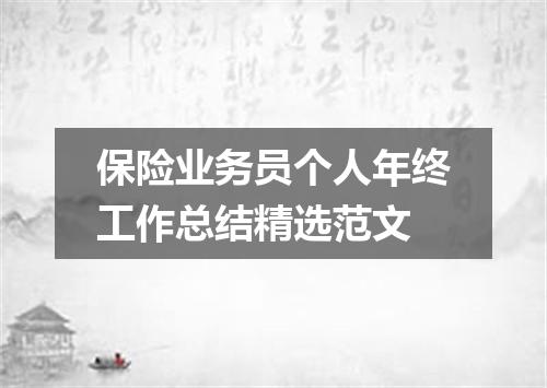 保险业务员个人年终工作总结精选范文