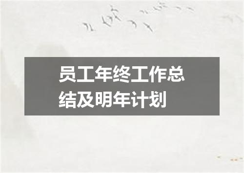 员工年终工作总结及明年计划