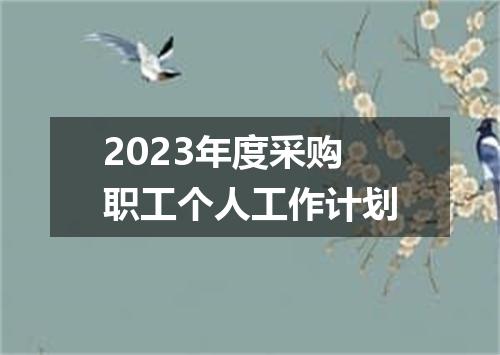 2023年度采购职工个人工作计划