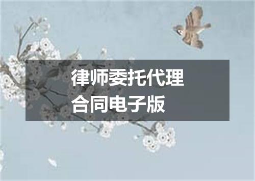 律师委托代理合同电子版