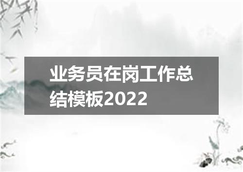 业务员在岗工作总结模板2022