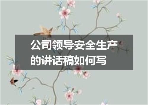 公司领导安全生产的讲话稿如何写