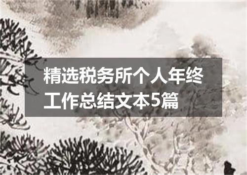 精选税务所个人年终工作总结文本5篇