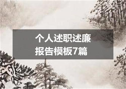 个人述职述廉报告模板7篇