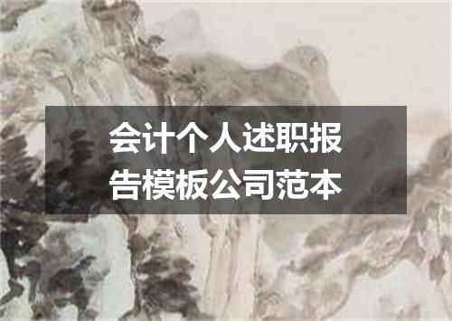 会计个人述职报告模板公司范本