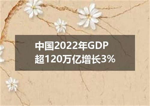 中国2022年GDP超120万亿增长3%
