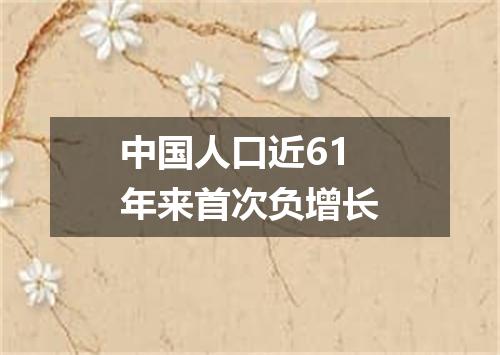 中国人口近61年来首次负增长