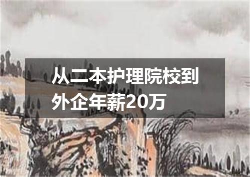 从二本护理院校到外企年薪20万