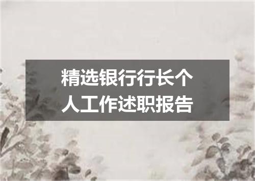 精选银行行长个人工作述职报告