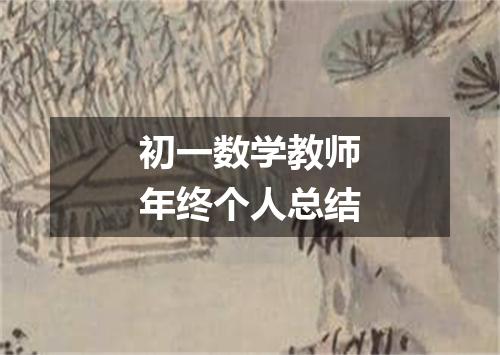 初一数学教师年终个人总结