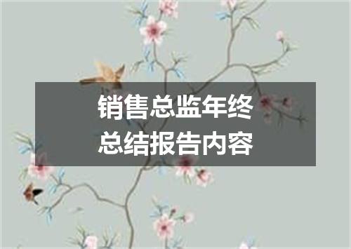 销售总监年终总结报告内容
