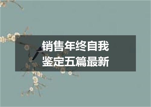 销售年终自我鉴定五篇最新