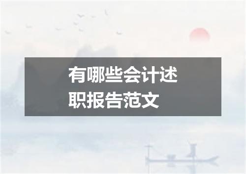 有哪些会计述职报告范文