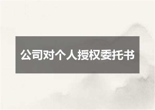 公司对个人授权委托书