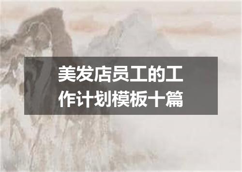 美发店员工的工作计划模板十篇