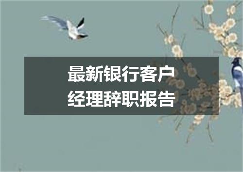 最新银行客户经理辞职报告