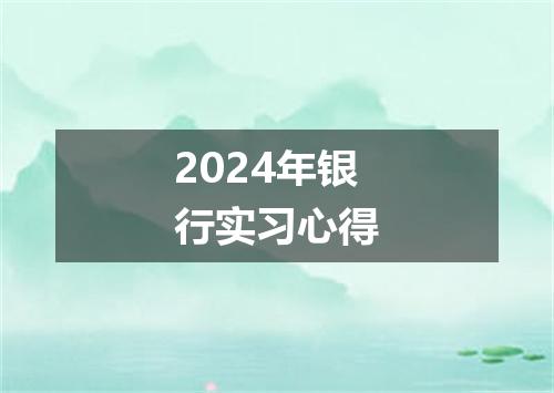2024年银行实习心得