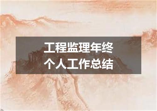 工程监理年终个人工作总结