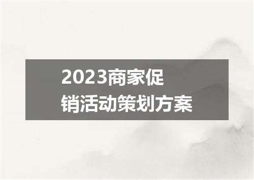 2023商家促销活动策划方案