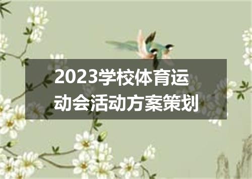 2023学校体育运动会活动方案策划