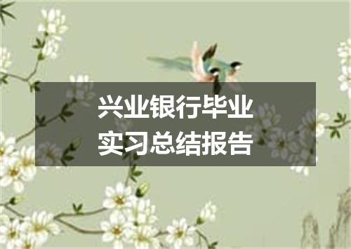 兴业银行毕业实习总结报告
