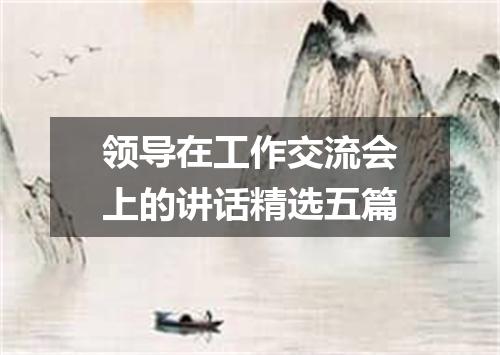 领导在工作交流会上的讲话精选五篇