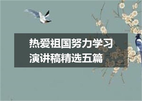 热爱祖国努力学习演讲稿精选五篇