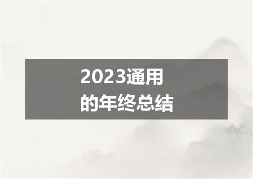 2023通用的年终总结
