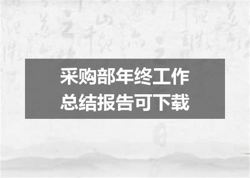 采购部年终工作总结报告可下载