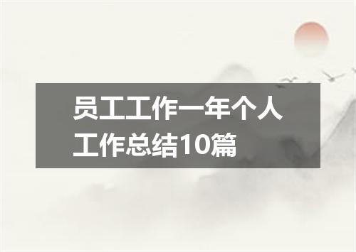 员工工作一年个人工作总结10篇