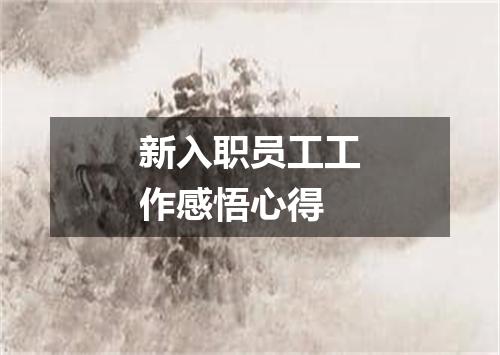 新入职员工工作感悟心得