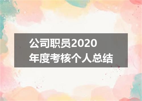 公司职员2020年度考核个人总结