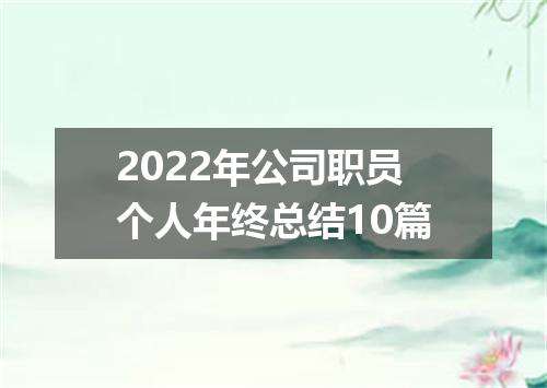 2022年公司职员个人年终总结10篇