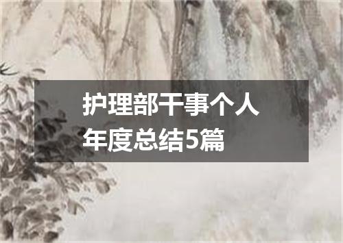 护理部干事个人年度总结5篇