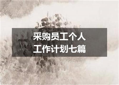 采购员工个人工作计划七篇