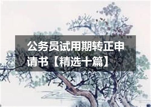 公务员试用期转正申请书【精选十篇】