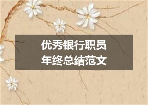 优秀银行职员年终总结范文