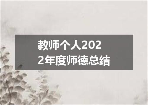 教师个人2022年度师德总结