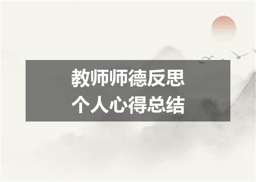 教师师德反思个人心得总结