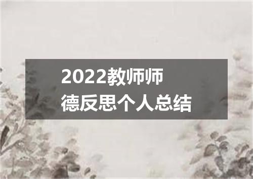 2022教师师德反思个人总结