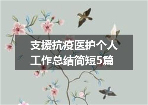 支援抗疫医护个人工作总结简短5篇